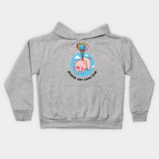 Dreams can come true flying pig (on light  colors) Kids Hoodie